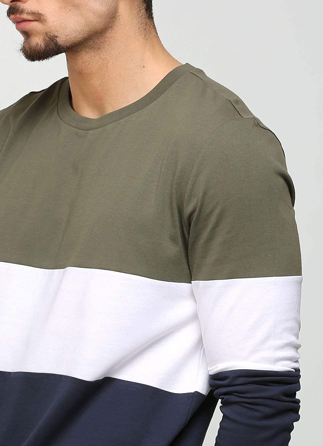 AELOMART Mens Cotton Full Sleeve T Shirt
