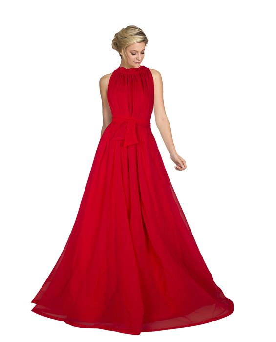 Dyna Red Designer Gown Zyla Fashion