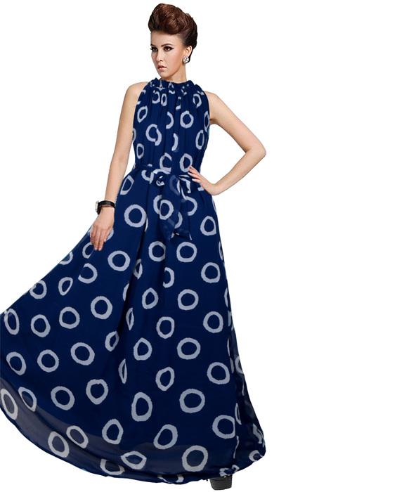 Dyna Ring Blue Designer Gown Zyla Fashion