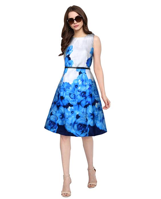 Eliza Designer Blue Dress Zyla Fashion