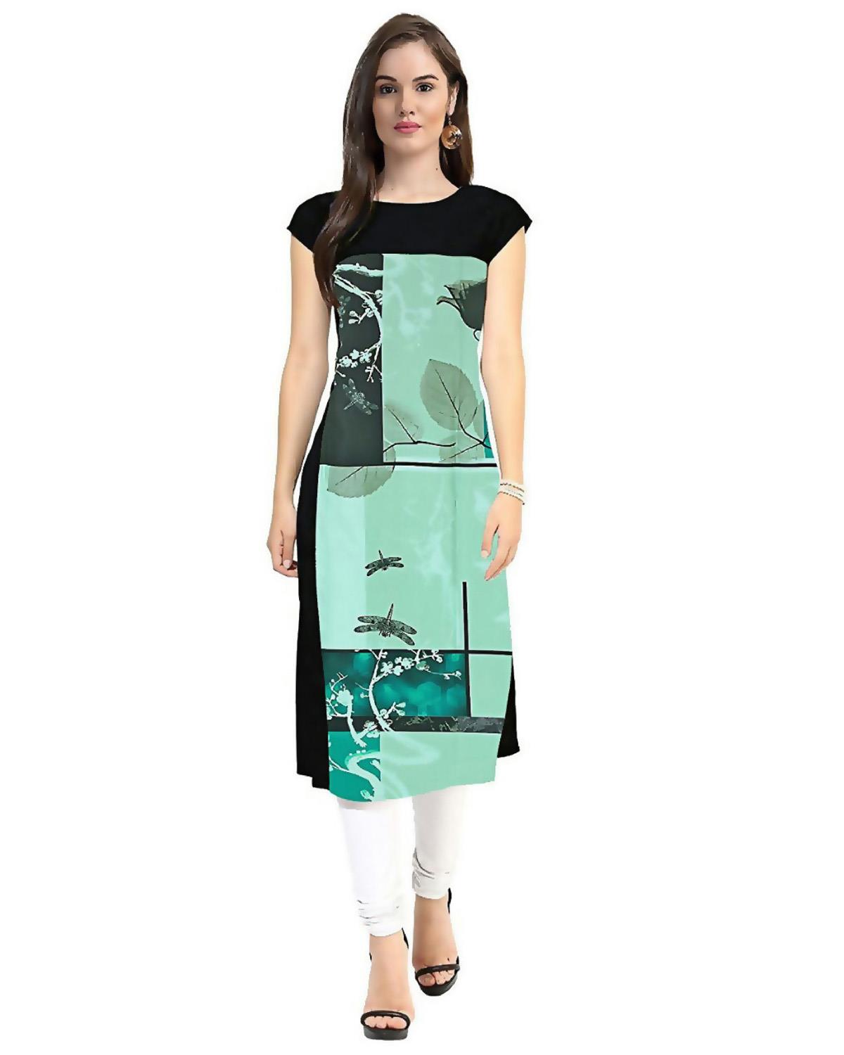 Festive and Party Printed Light Green Kurti