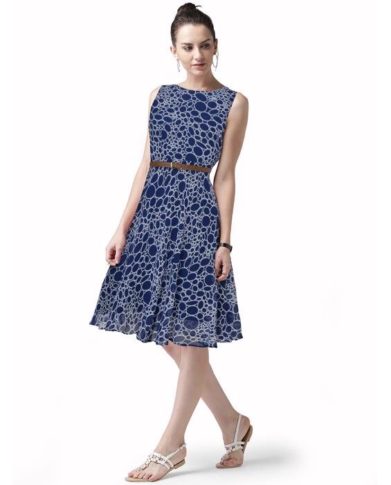 Stone Designer Blue Dress Zyla Fashion