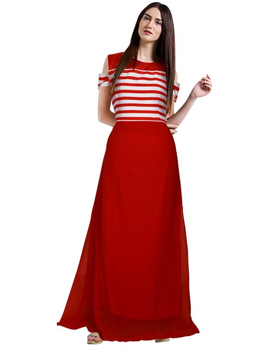 Avni Red Designer Gown Zyla Fashion