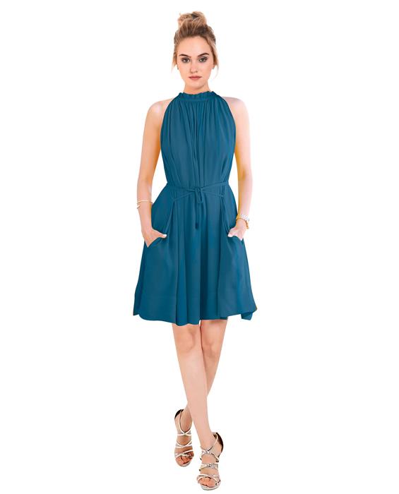 Cruze Designer Steel Blue Dress Zyla Fashion