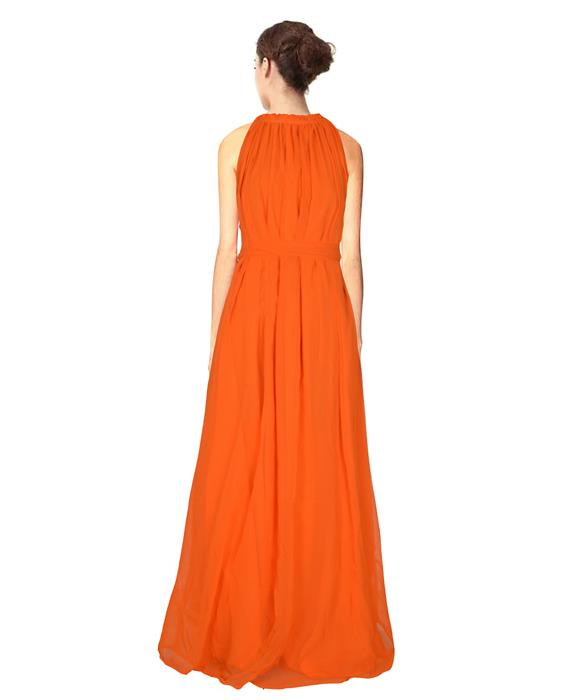 Dyna Orange Designer Gown Zyla Fashion