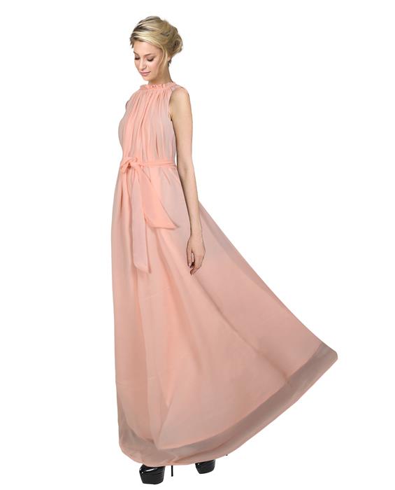 Dyna Peach Designer Gown Zyla Fashion
