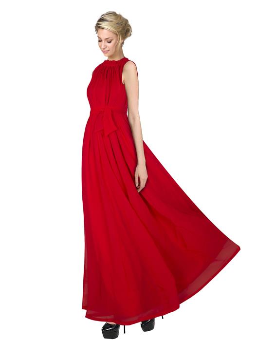 Dyna Red Designer Gown Zyla Fashion