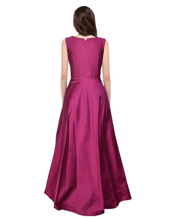 Paris Medium Violet Red Designer Gown Zyla Fashion
