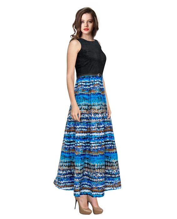 Vista Blue Designer Gown Zyla Fashion
